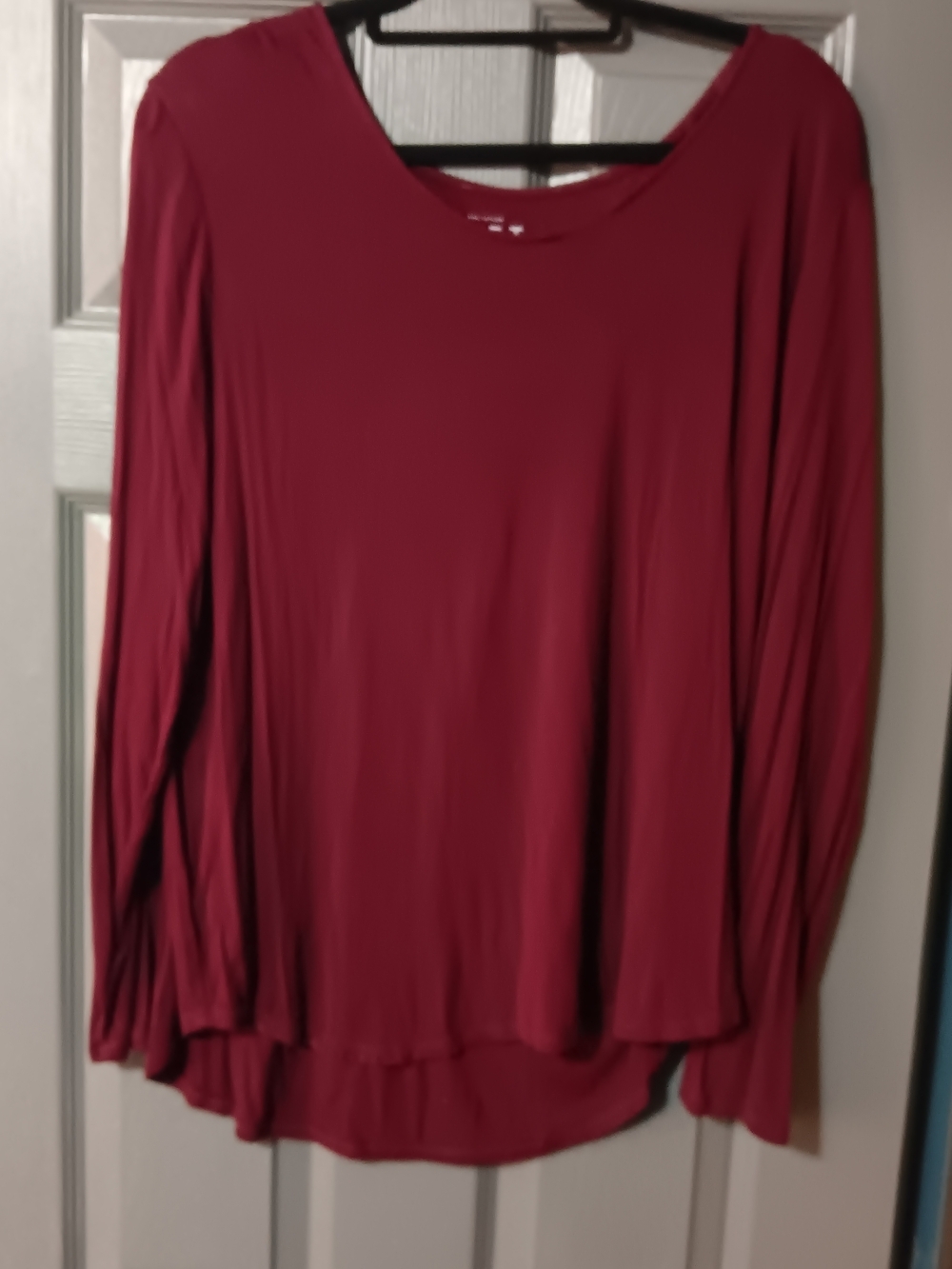 LOFT Long Sleeve Crewneck Top - Wine Red